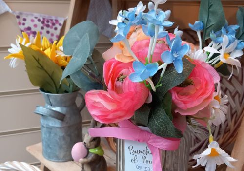 Faux flowers for sale in our Trowbridge Charity Shop