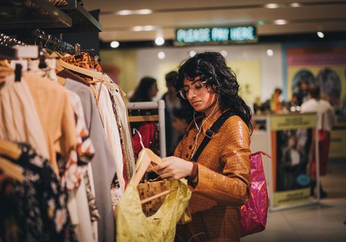 Woman shopping at Charity Super Mkt