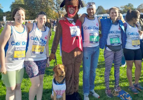 Some of our Bath Half marathon running team before the race and keen to go!