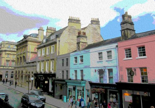 Artistic rendering of George Street in Bath