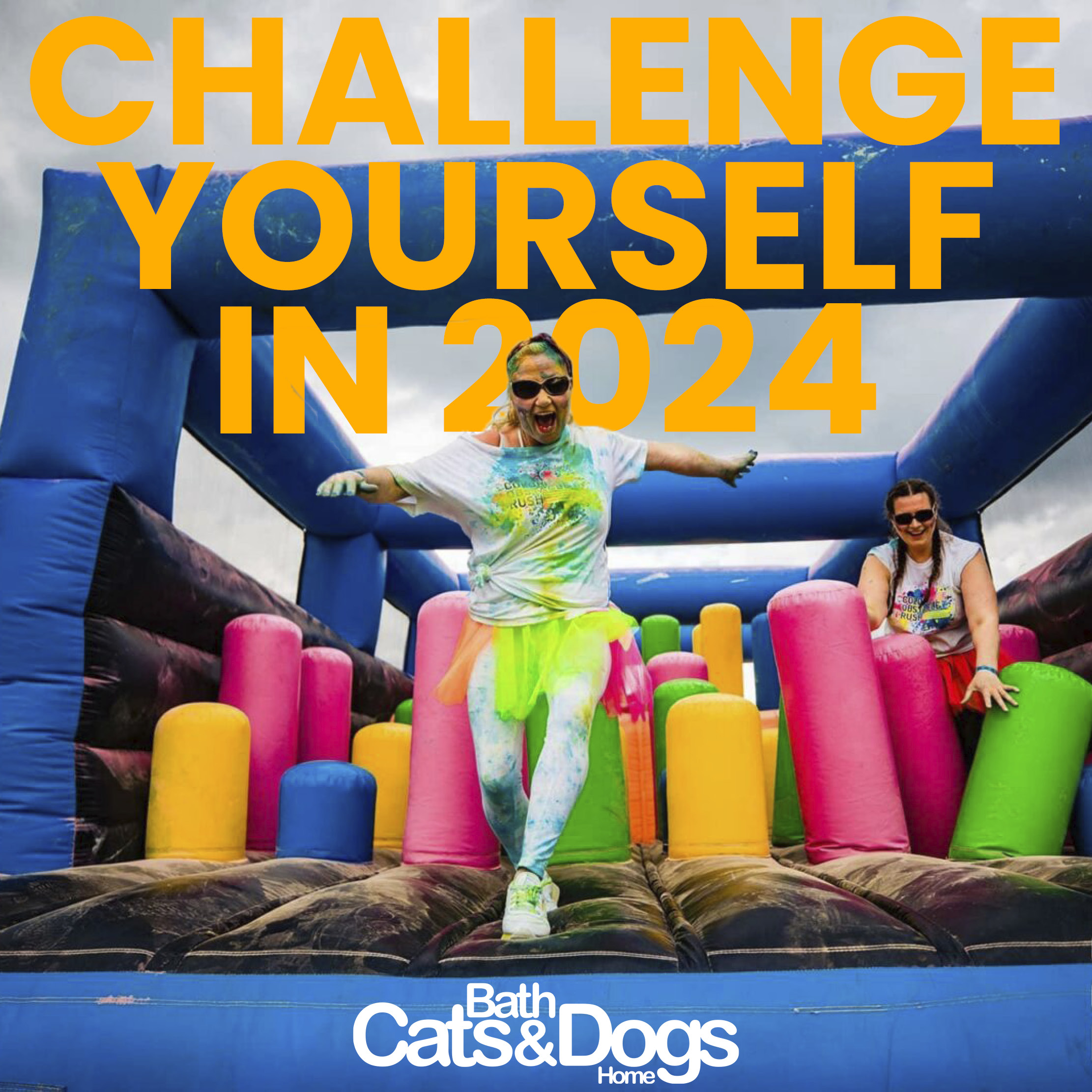 Challenge yourself in 2024 with a photo from the Color Obstacle Rush event 