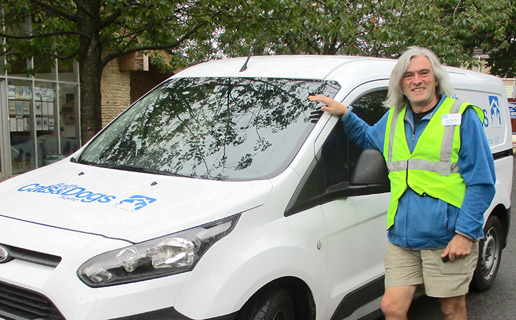 Volunteer Len with the BCDH van 