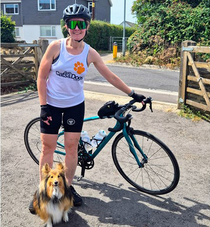 Jenn and her dog Taco getting some practice in 
