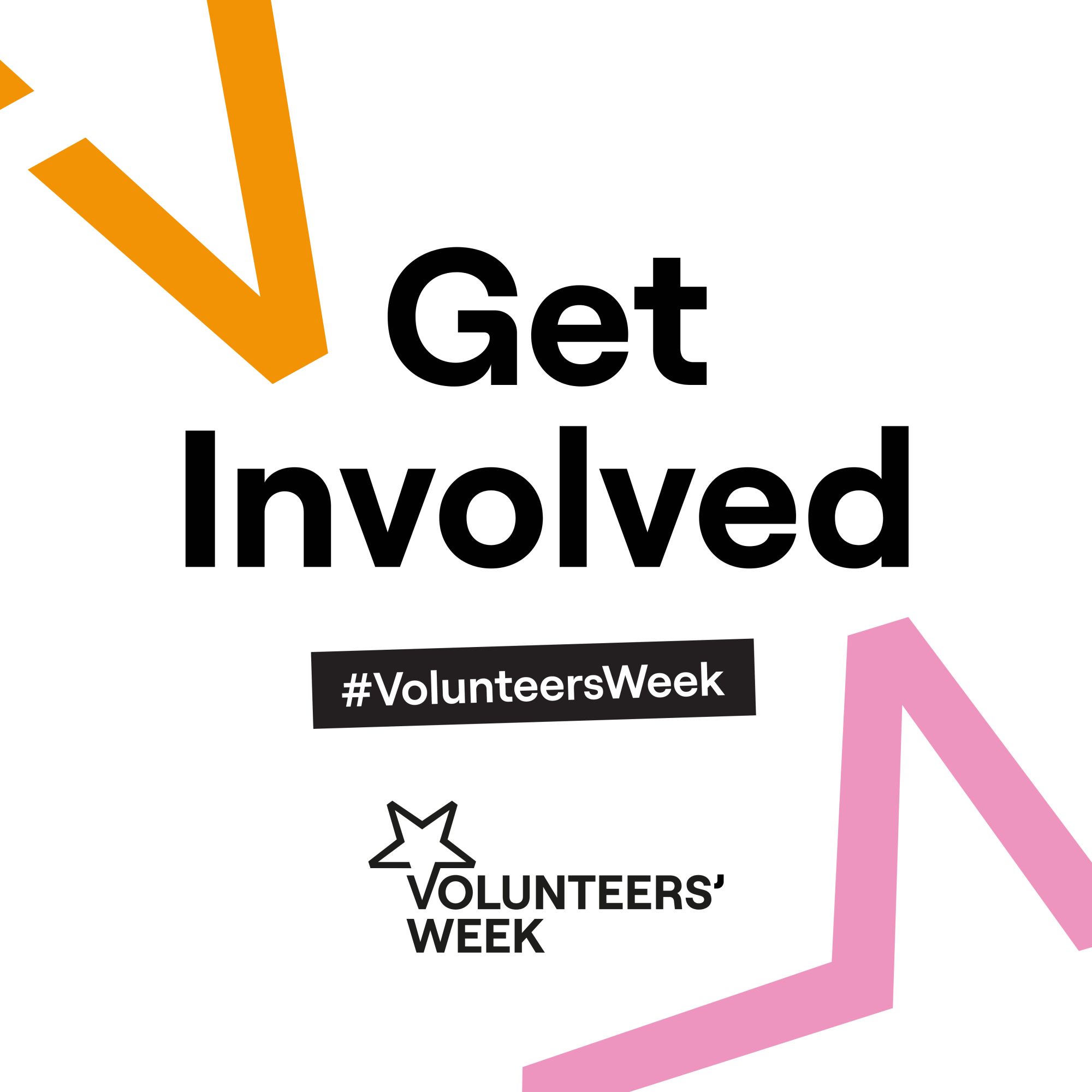 Volunteers Week graphic saying 'get involved'