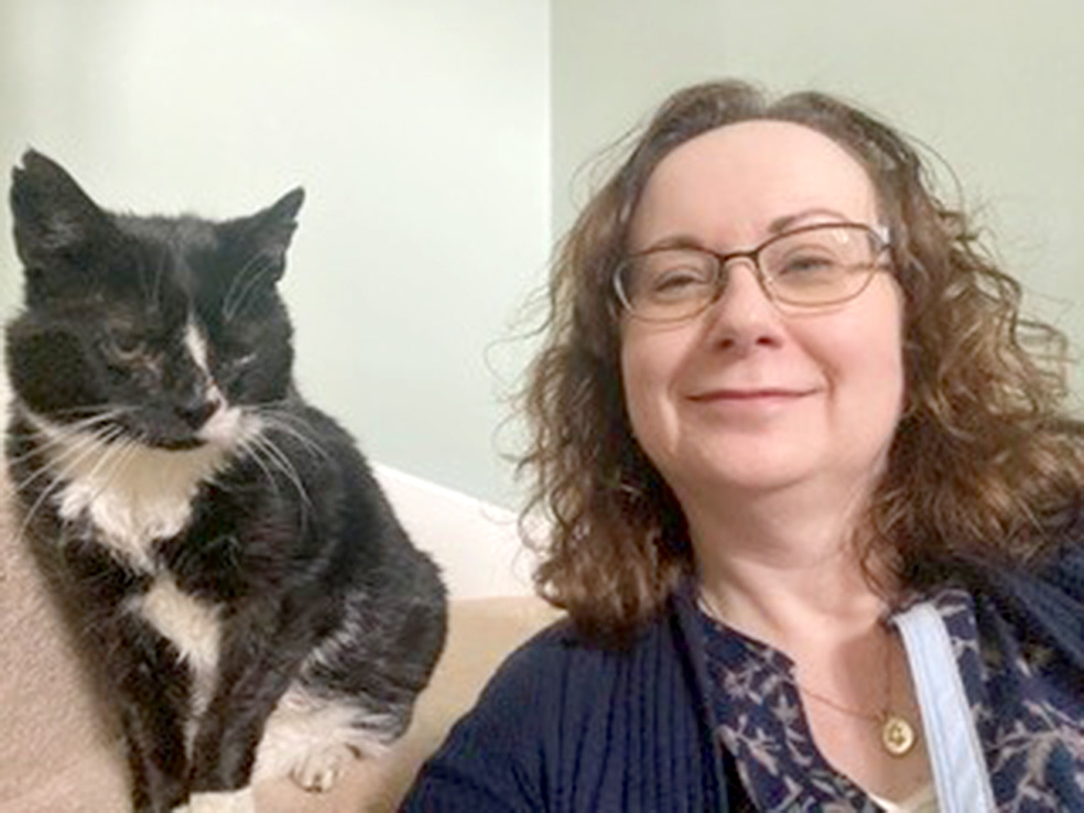 Sarah and her cat Gimli, who inspired Sarah to leave a gift in her will to Bath Cats and Dogs Home