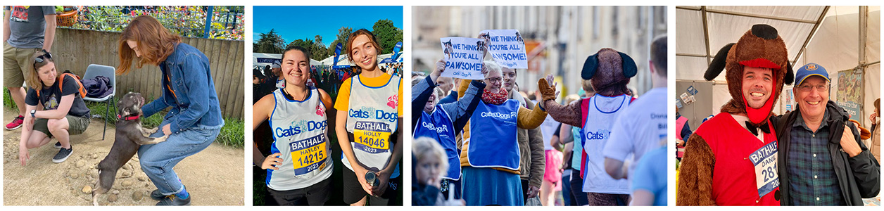 Selection of images of Team BCDH taking part in the Bath Half marathon